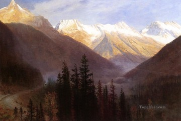 Amanecer en la estación del glaciar Albert Bierstadt Montaña Pinturas al óleo